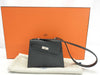 HERMES Kelly Disorderly Black Epson Silver Hardware W Stamp Handbag