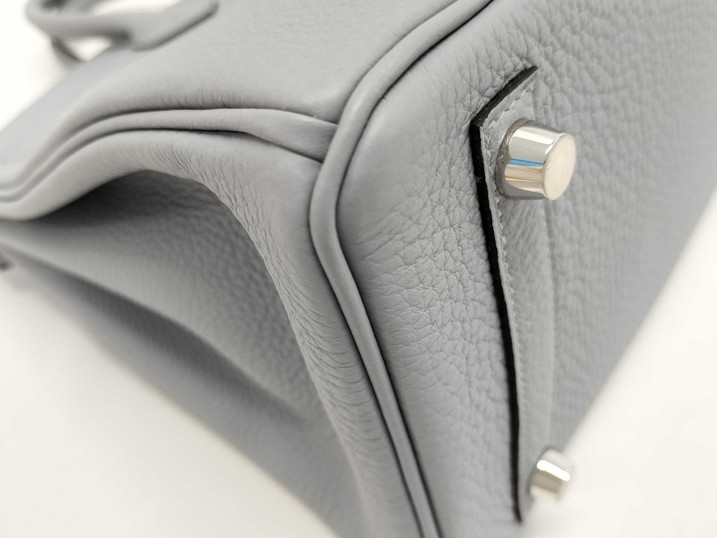 HERMES Birkin 25 Green Pantan Togo Silver Hardware K Stamp Handbag