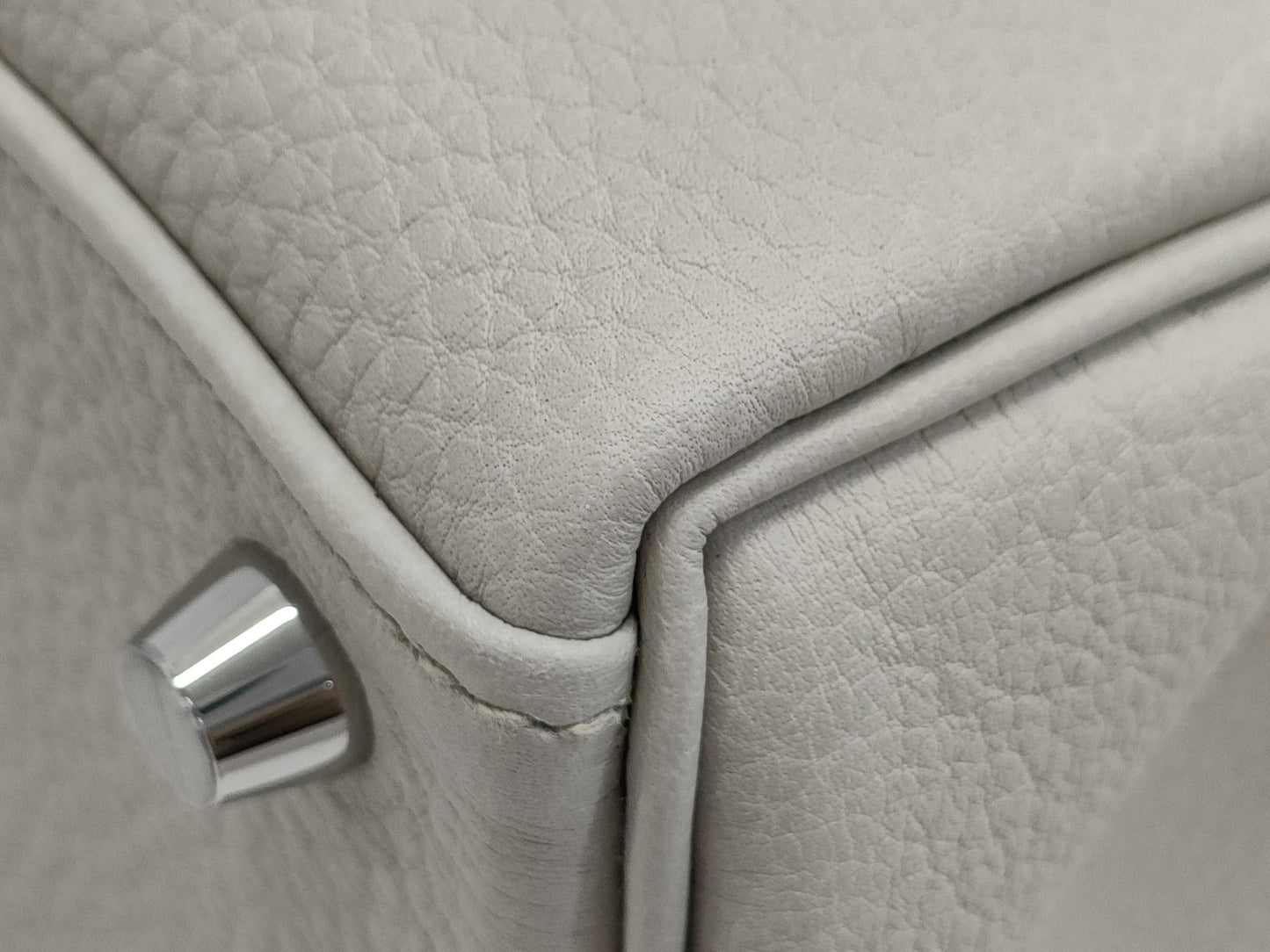 HERMES Kelly 25 Beton Togo Silver Hardware W Stamp Handbag