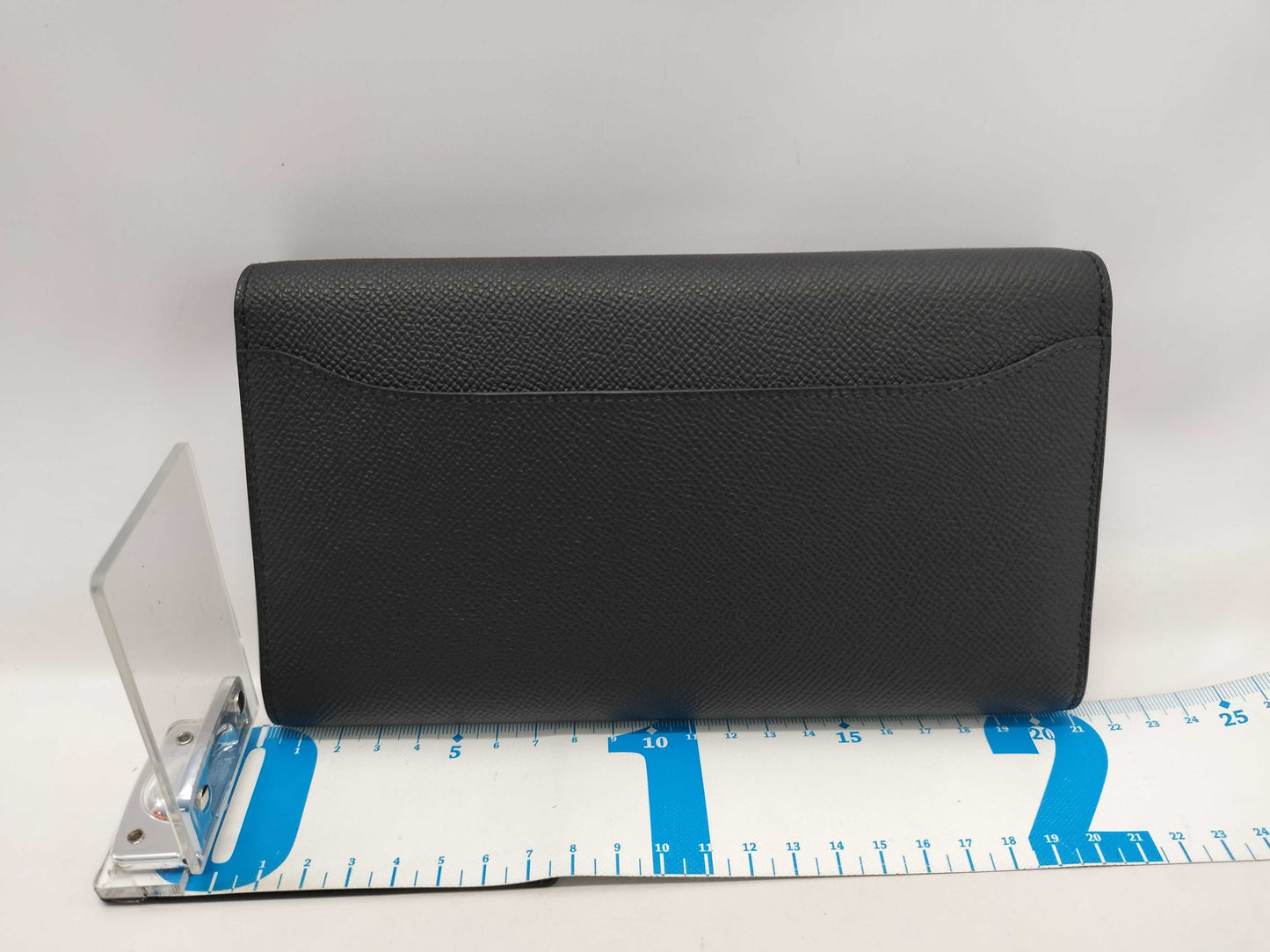HERMES Constance To Go Black Epson Gold Hardware W Stamp Wallet