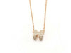 HERMES Mini Pop H Necklace in Marron Glace, Pink Gold