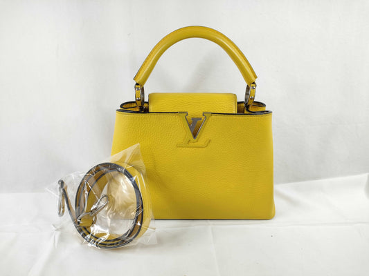 LOUIS VUITTON Taurillon Capucines BB 2-way Yellow M59434 AH4174 Handbag