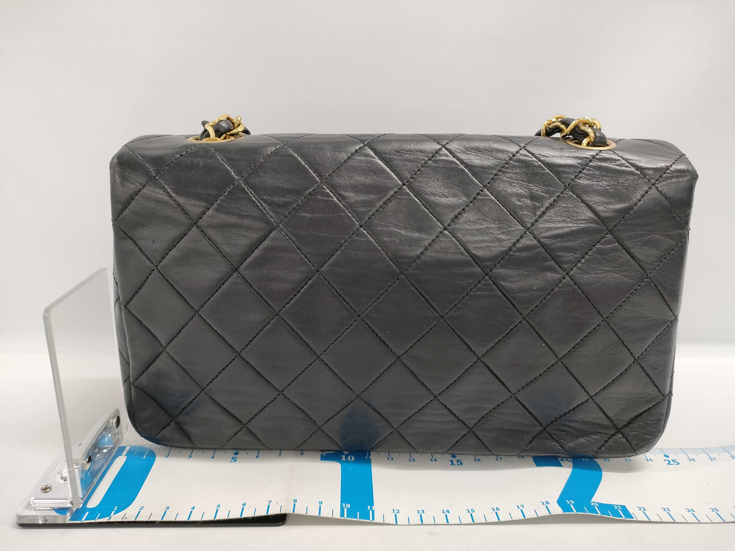 CHANEL Full Flap Matelasse Lambskin Chain Shoulder Bag with Seal Remnants