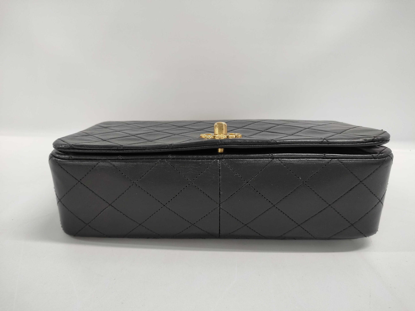 CHANEL Full Flap Matelasse Lambskin Chain Shoulder Bag with Seal Remnants