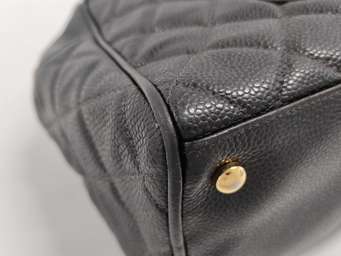 CHANEL Matelasse Caviar Leather Handbag, Black, GD Hardware, Boutique Seal