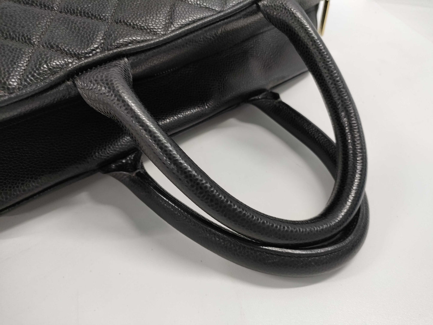 CHANEL Matelasse Caviar Leather Handbag, Black, GD Hardware, Boutique Seal