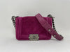 CHANEL CHANEL Shoulder Bag Boy Chanel Velour Pink Shoulder Bag