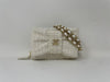 CHANEL CHANEL Ribbon Mini Chain Wallet Coin Case Tweed White Coin Case