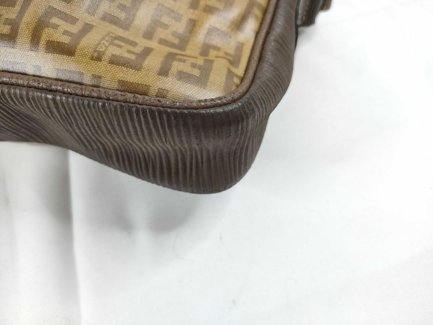 FENDI Zucchino Shoulder Bag Leather Shoulder Bag