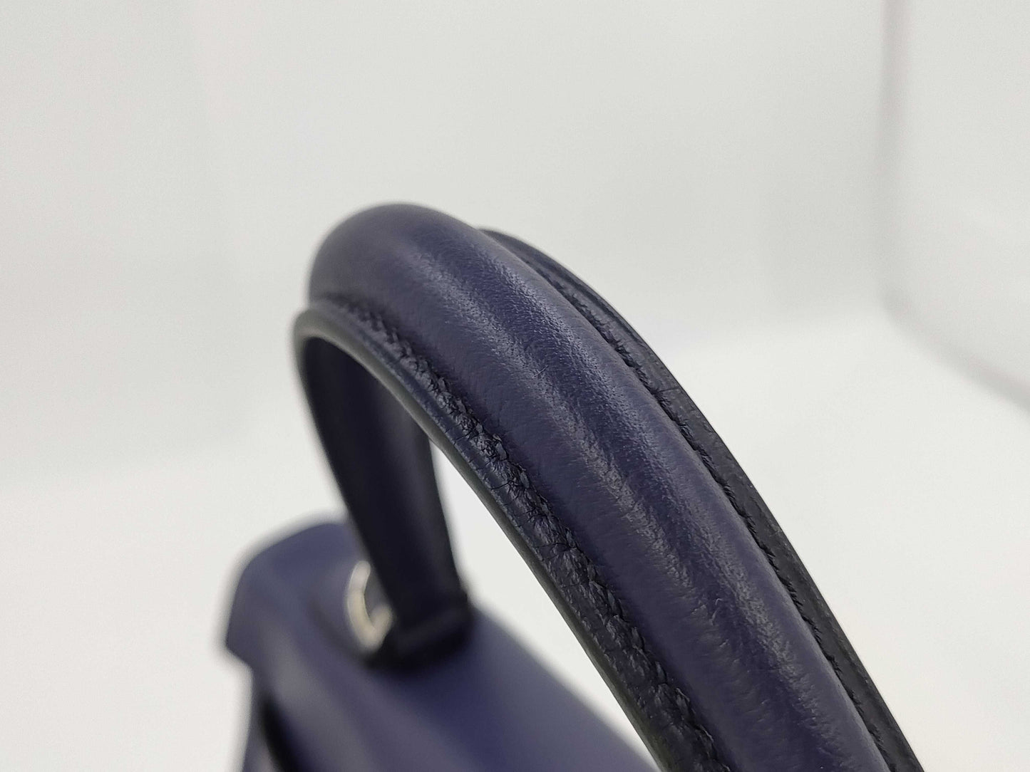 HERMES Kelly 32 Le Tourne Touch Evercolor Blue Ankle x Blue Zellige Silver Hardware D: 2019 Handbag