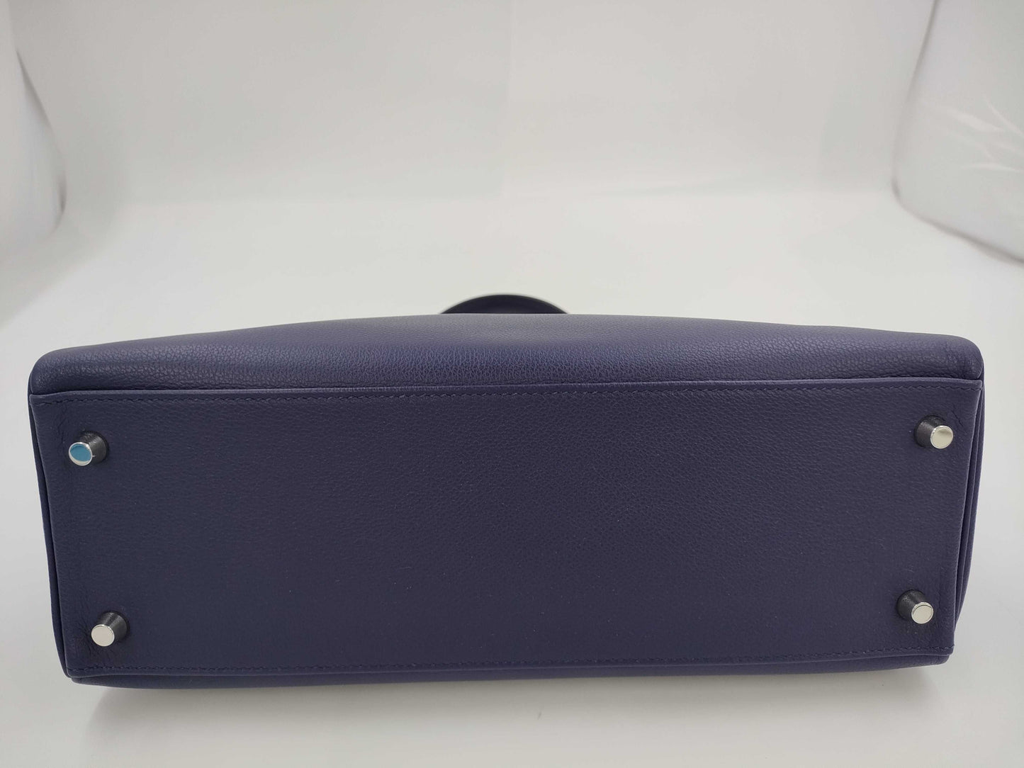 HERMES Kelly 32 Le Tourne Touch Evercolor Blue Ankle x Blue Zellige Silver Hardware D: 2019 Handbag