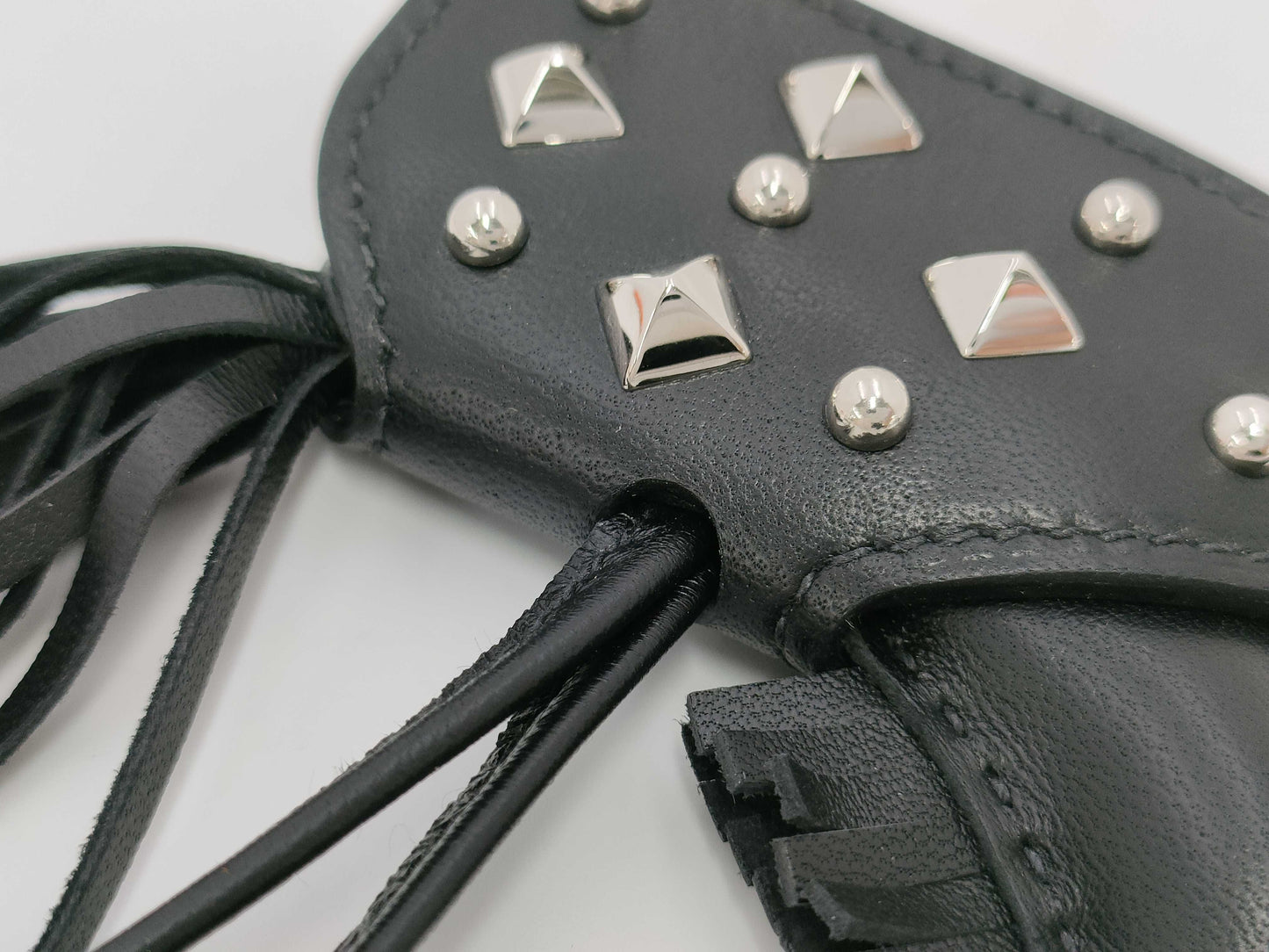 HERMES Rodeo Cool Anjo Milo Leather Studs Black/Silver K Stamp Charm