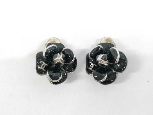 CHANEL 09P Camellia Earrings Flower Earrings