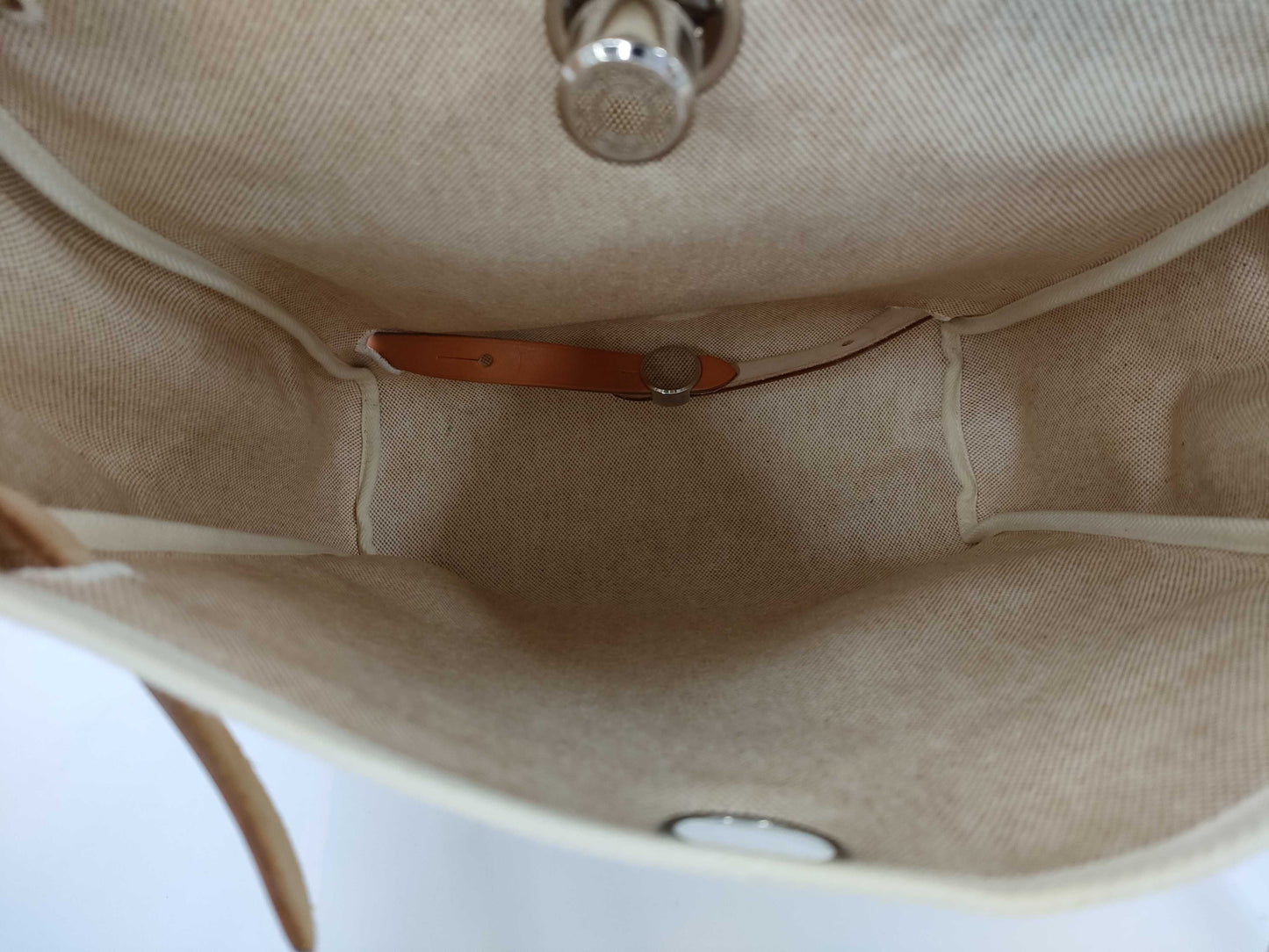 HERMES Airbag Ad pm Backpack Canvas Leather □B 98 Year Brown Beige Backpack