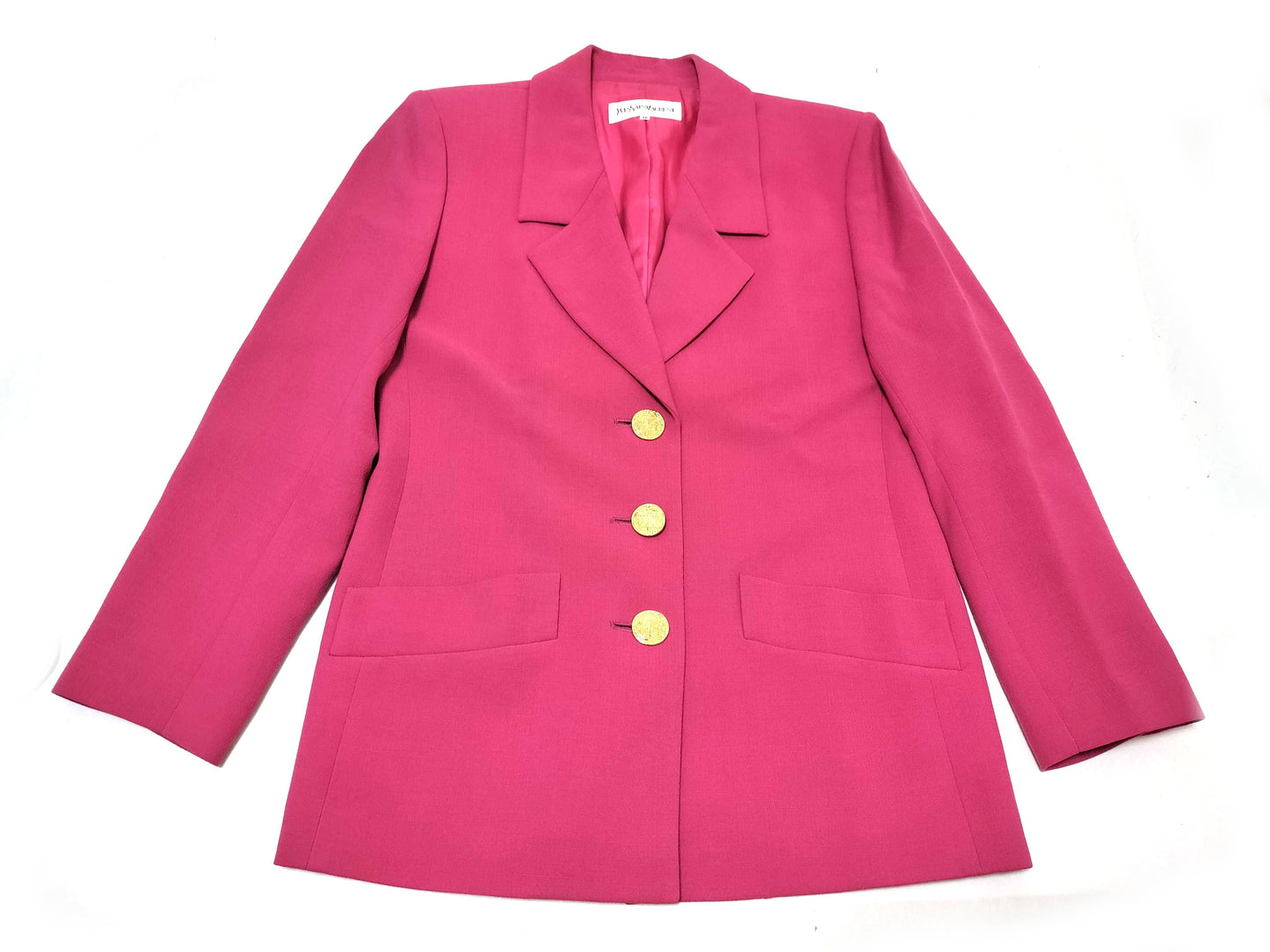 Yves Saint Laurent Tailored Jacket Pink Gold Buttons Size 36 Jacket