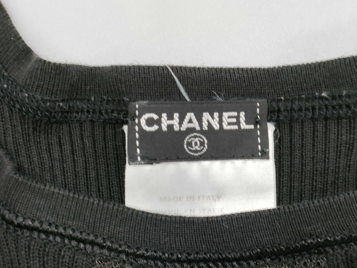 CHANEL 03C P20589V01229 Coco Mark T-shirt, see-through, black, size 36