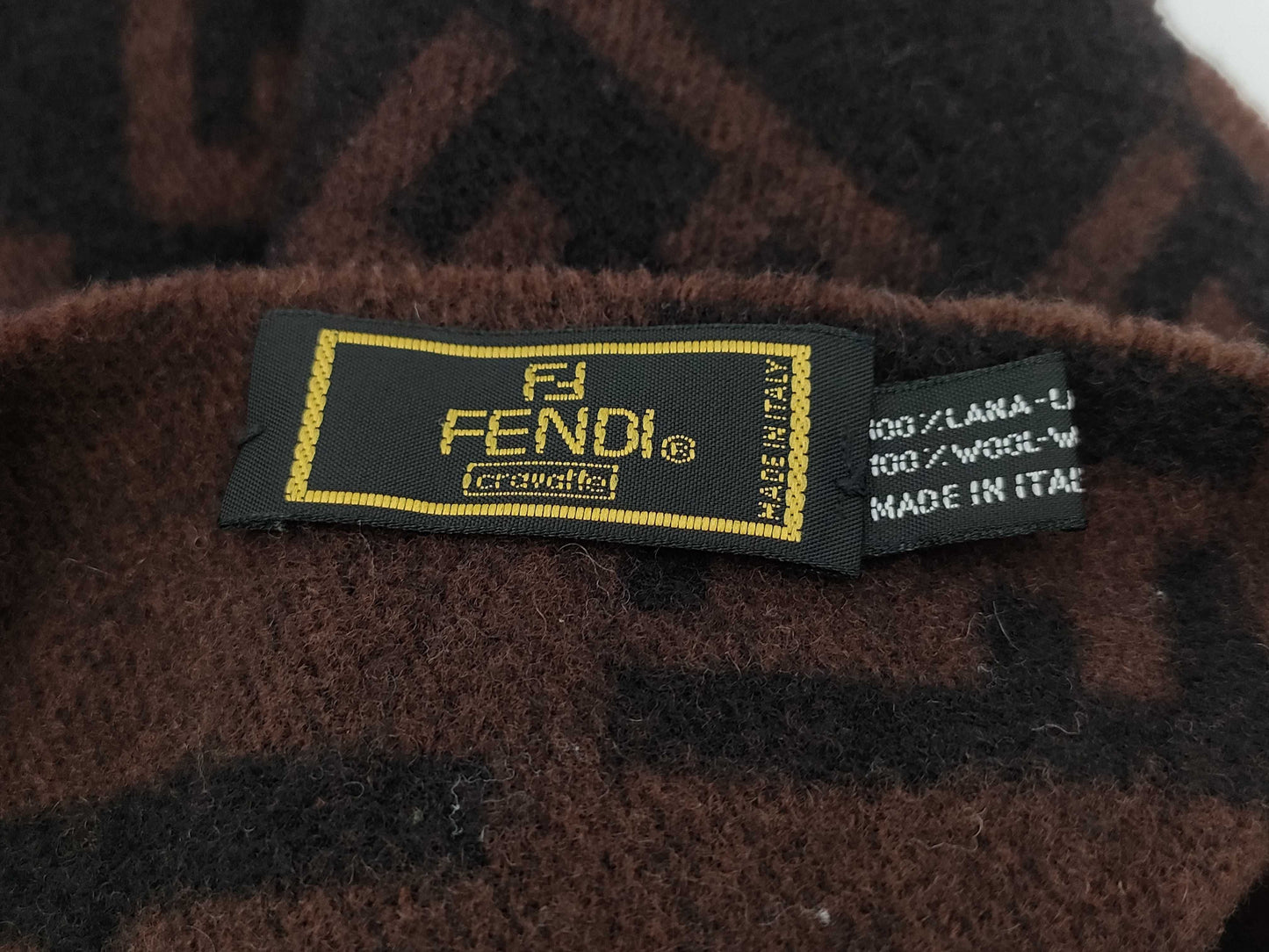 FENDI Zucca Scarf Brown Black Scarf