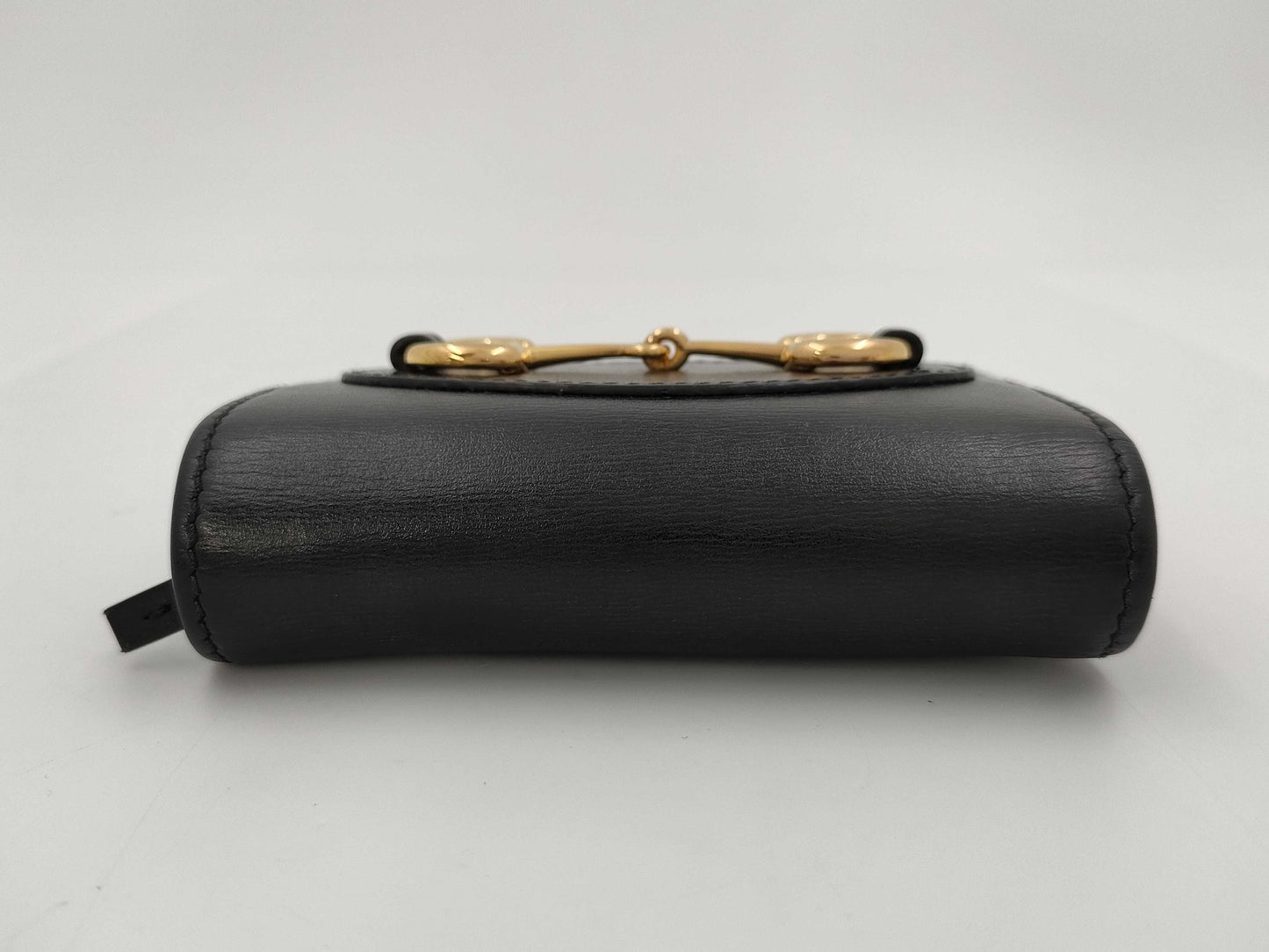 GUCCI 621887 Horsebit Bifold Wallet in Black Leather