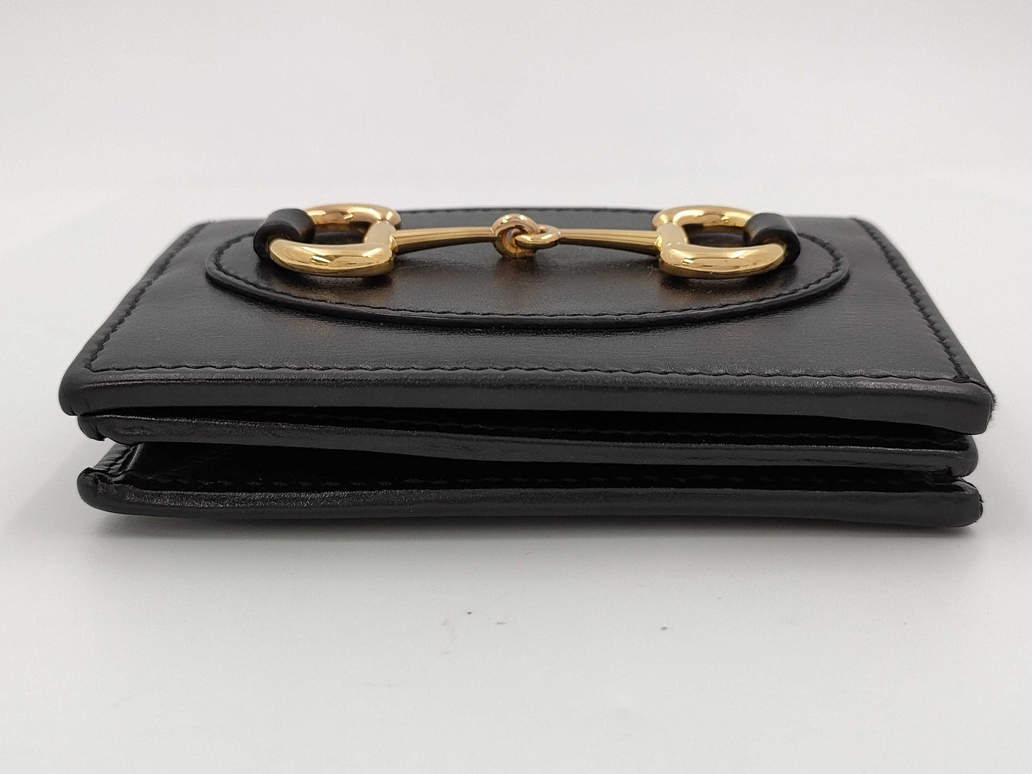 GUCCI 621887 Horsebit Bifold Wallet in Black Leather