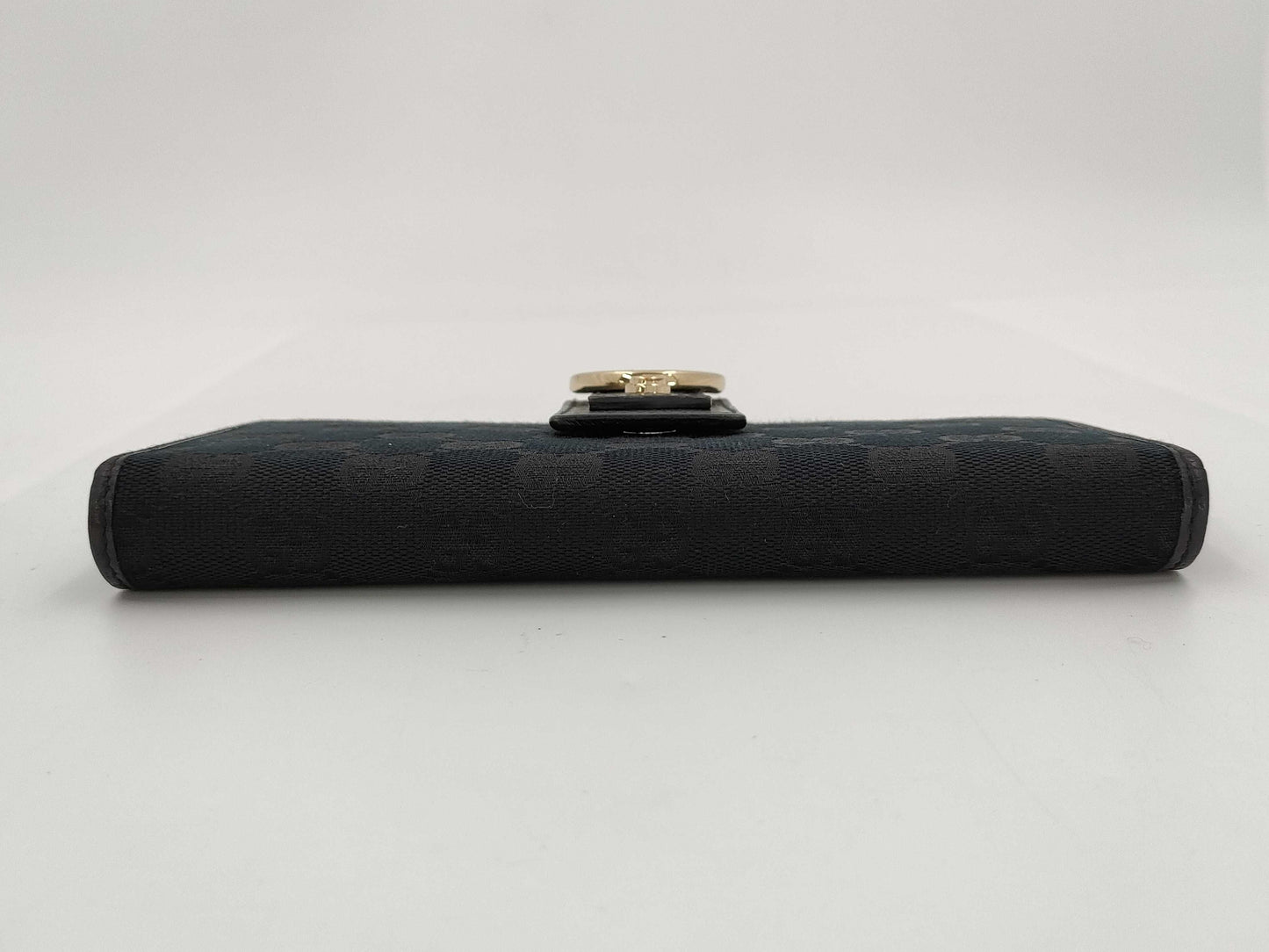 GUCCI 141412 Abby GG Canvas Long Wallet Black Wallet