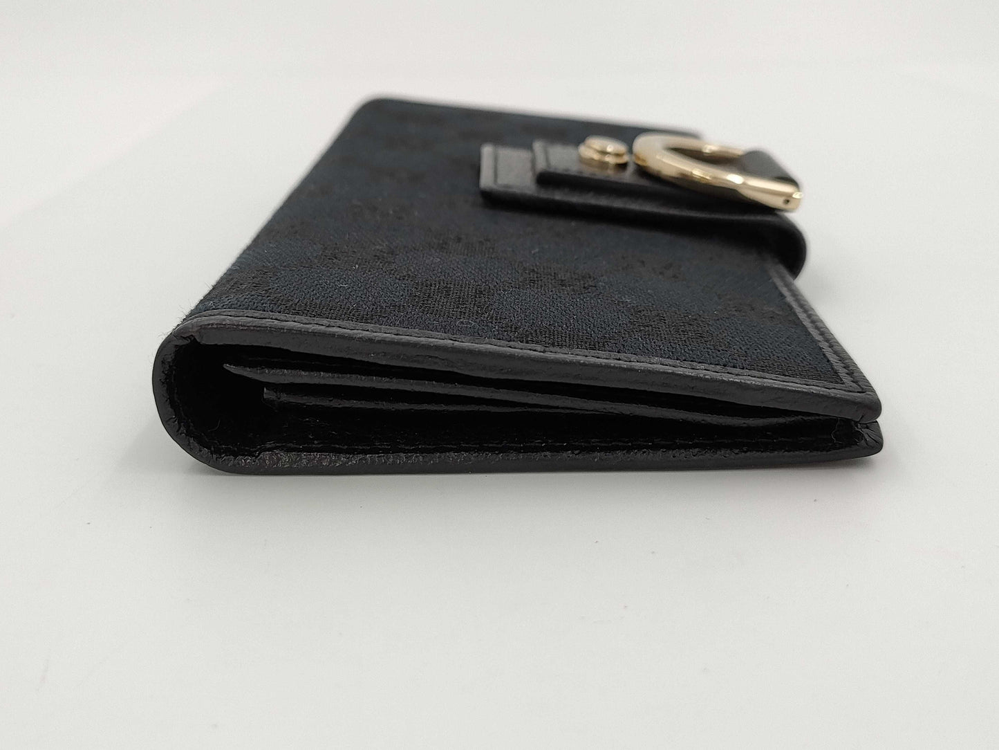 GUCCI 141412 Abby GG Canvas Long Wallet Black Wallet