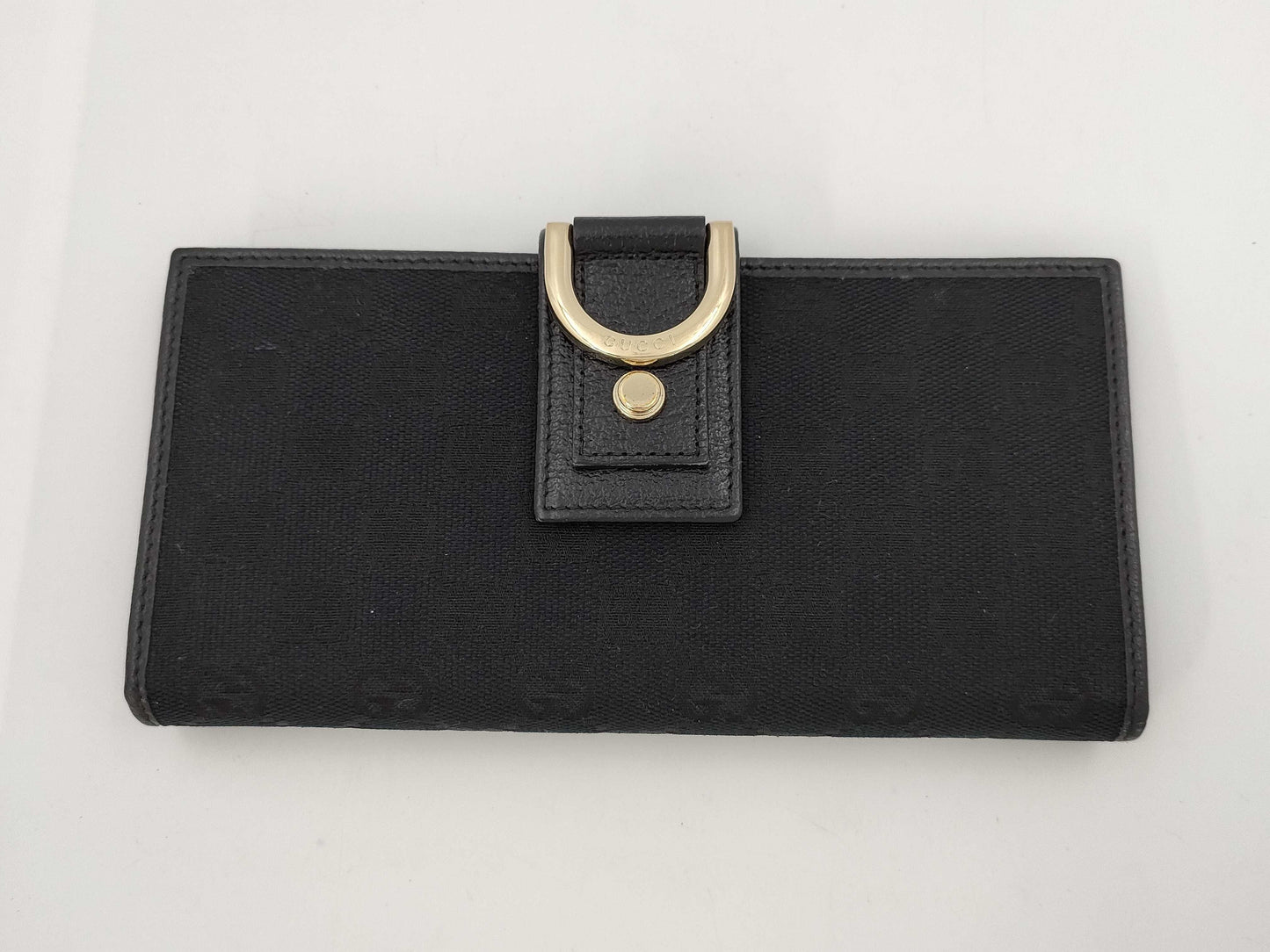 GUCCI 141412 Abby GG Canvas Long Wallet Black Wallet