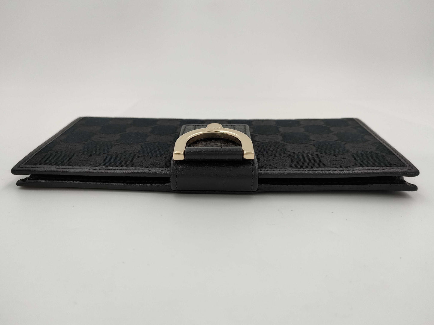 GUCCI 141412 Abby GG Canvas Long Wallet Black Wallet