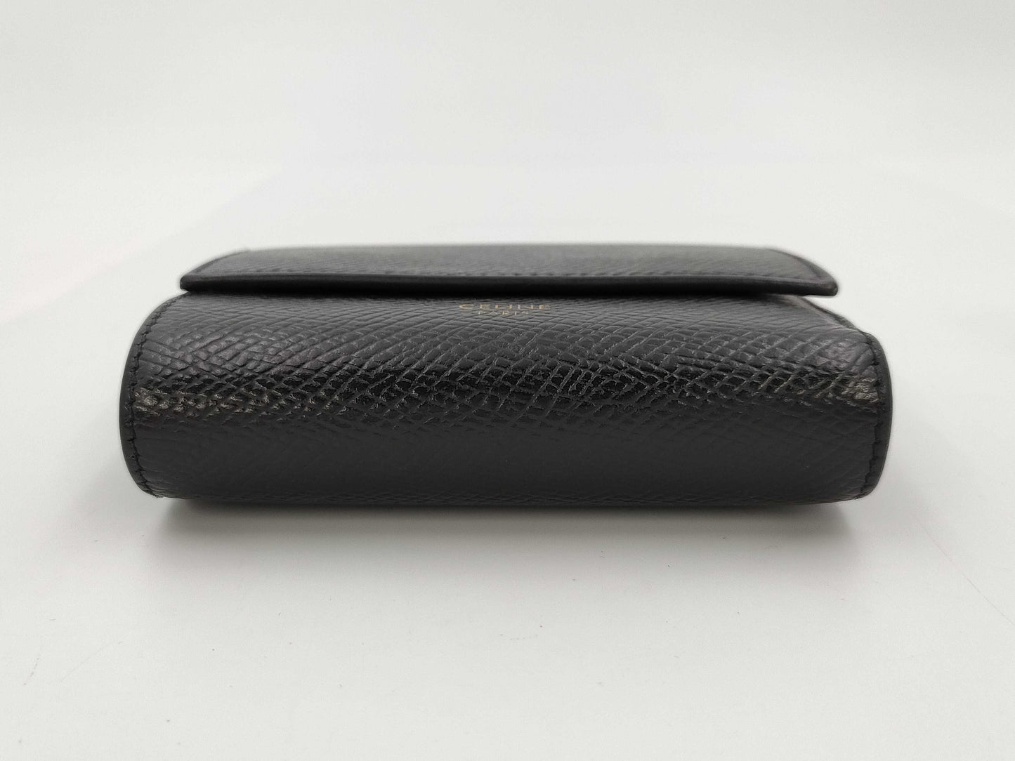 CELINE Logo Bifold Wallet Leather Black Wallet