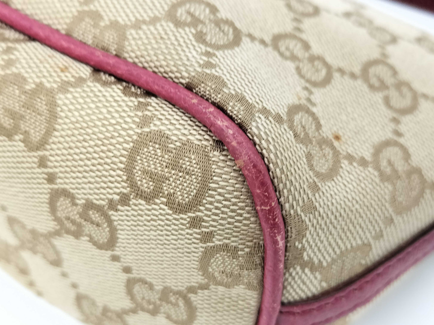 GUCCI GG Canvas Hand Pouch Handbag