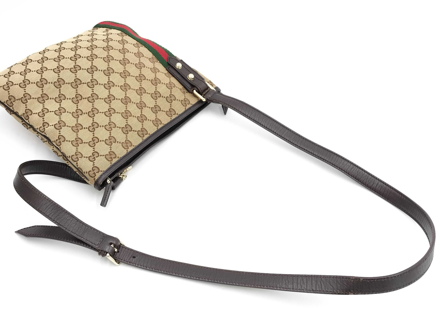 GUCCI GG Canvas Shoulder Bag with Dust Bag