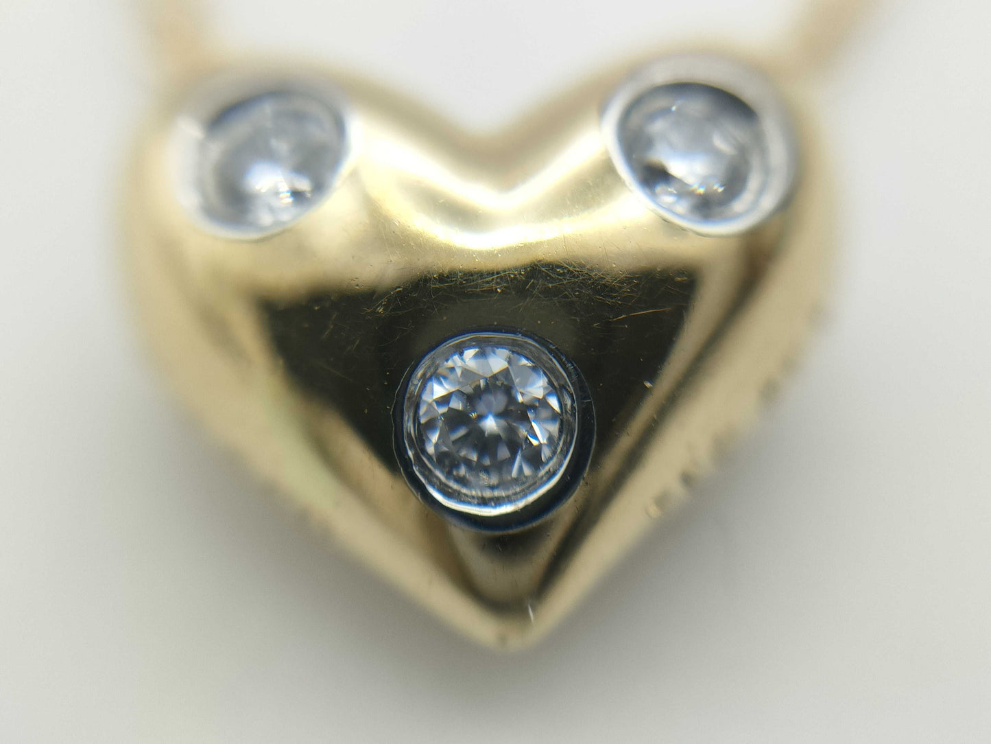 Tiffany & Co. Pinched Heart 3PD Yellow Gold 750 3.6g Necklace