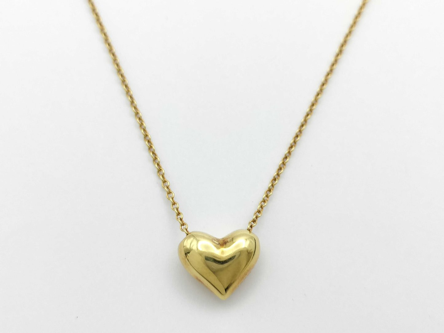 Tiffany & Co. Pinched Heart 3PD Yellow Gold 750 3.5g Necklace