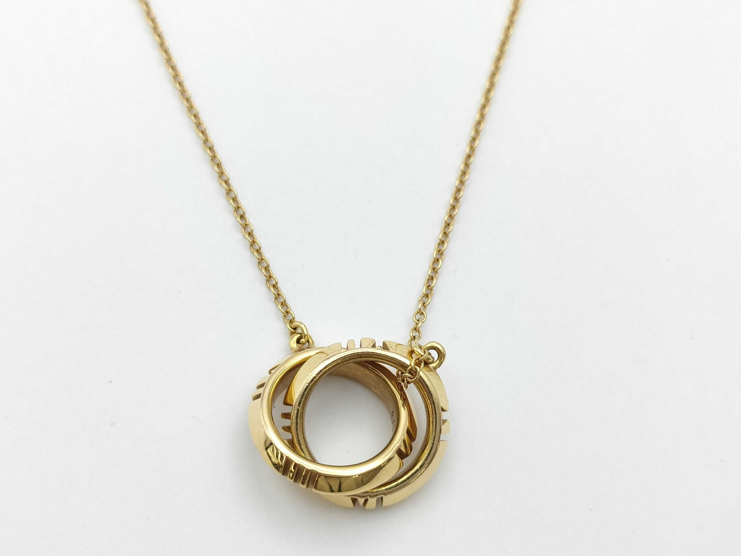 Tiffany & Co. Atlas X Closed Interlocking PG Au750 5.9g Necklace