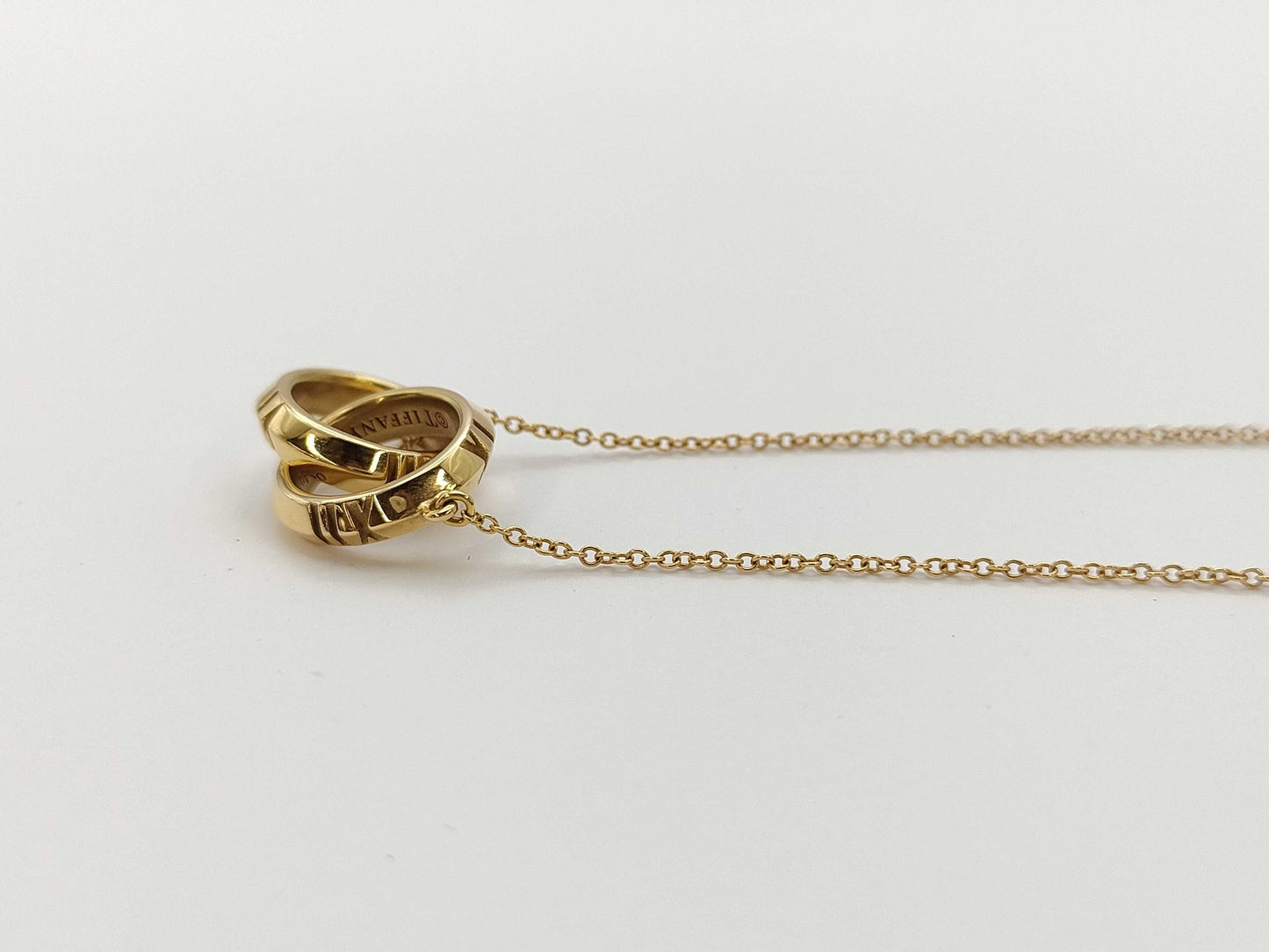 Tiffany & Co. Atlas X Closed Interlocking PG Au750 5.9g Necklace