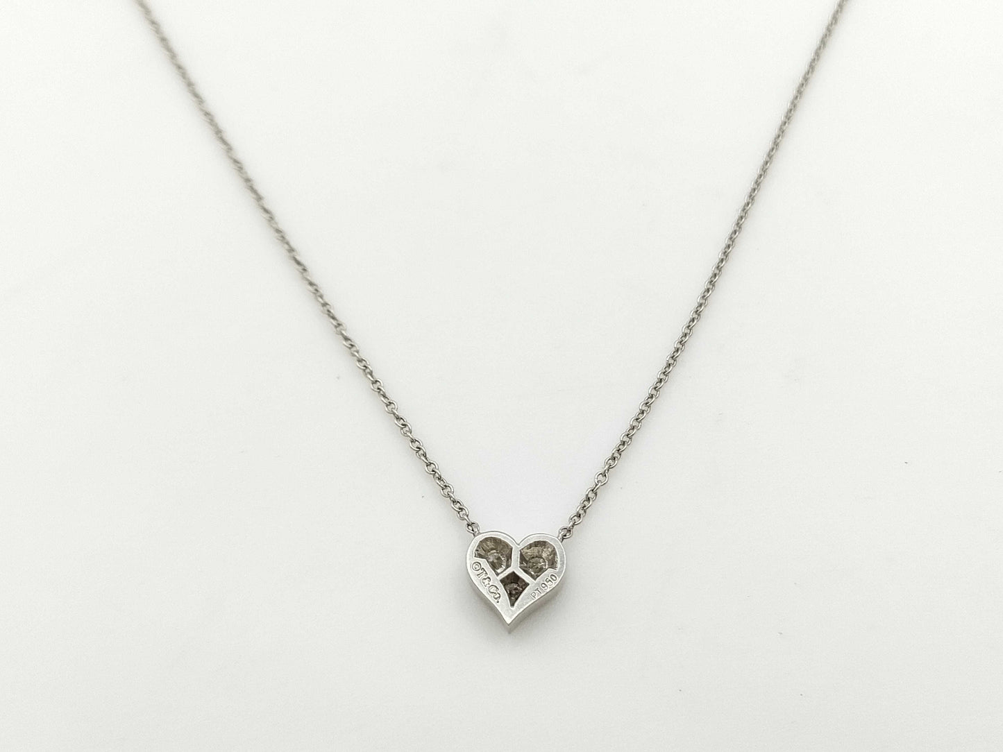 Tiffany & Co. Sentimental Heart 3PD PT950 3.2g Necklace