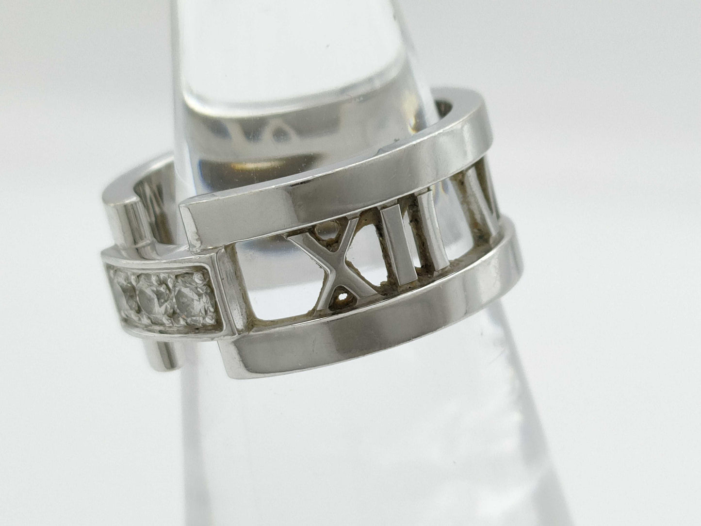 Tiffany & Co. Atlas 3PD White Gold 750 6.8g Ring