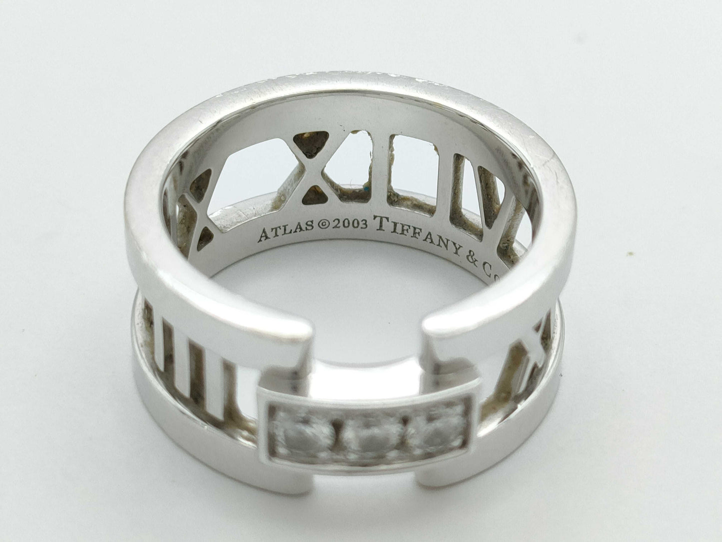 Tiffany & Co. Atlas 3PD White Gold 750 6.8g Ring