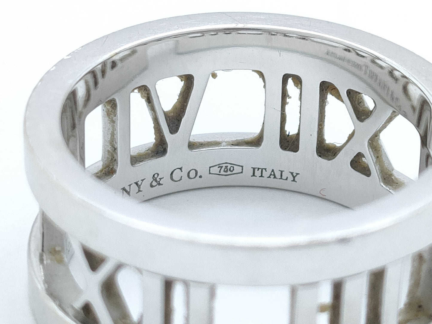 Tiffany & Co. Atlas 3PD White Gold 750 6.8g Ring