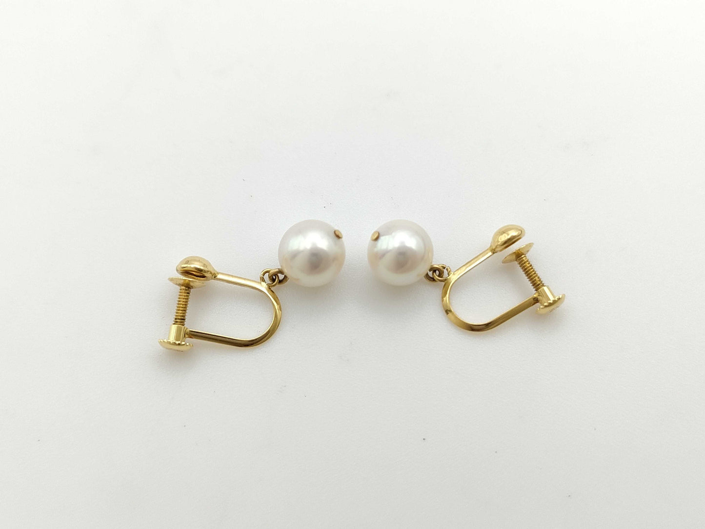 TASAKI Pearl Earrings, approx. 6.8mm diameter, 2.0g, 18K Gold