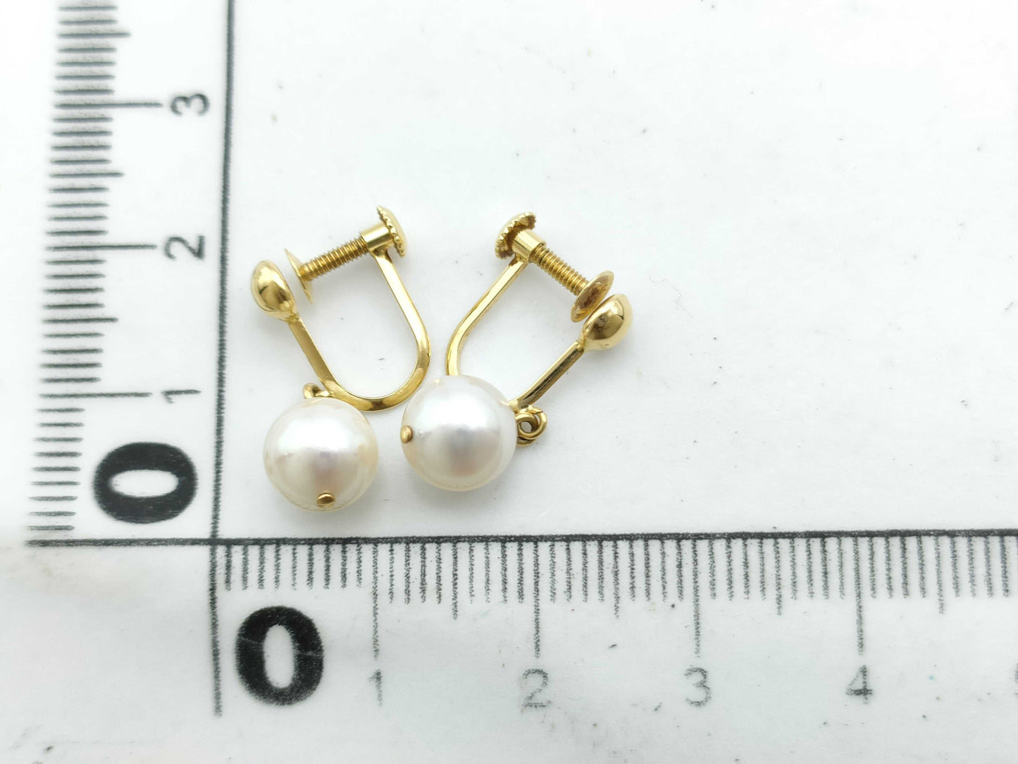 TASAKI Pearl Earrings, approx. 6.8mm diameter, 2.0g, 18K Gold