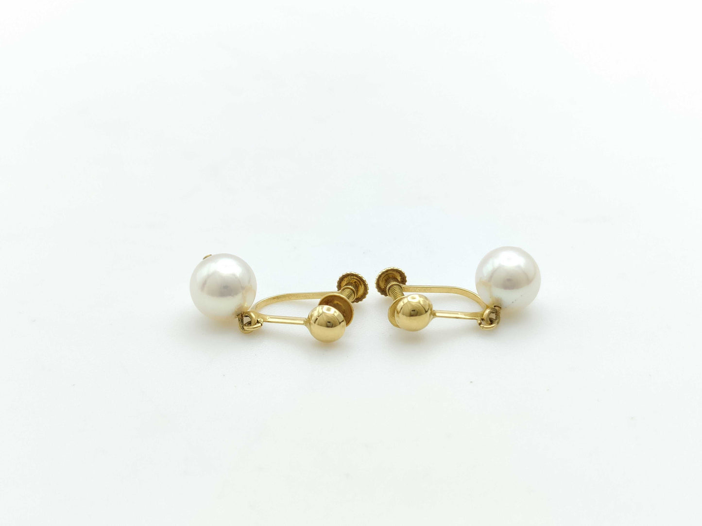 TASAKI Pearl Earrings, approx. 6.8mm diameter, 2.0g, 18K Gold