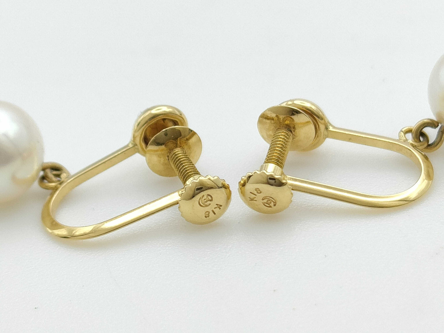 TASAKI Pearl Earrings, approx. 6.8mm diameter, 2.0g, 18K Gold