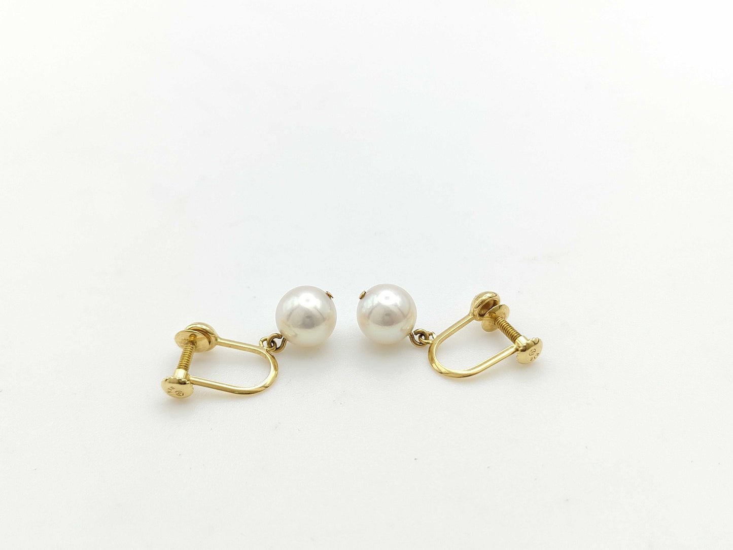 TASAKI Pearl Earrings, approx. 6.8mm diameter, 2.0g, 18K Gold