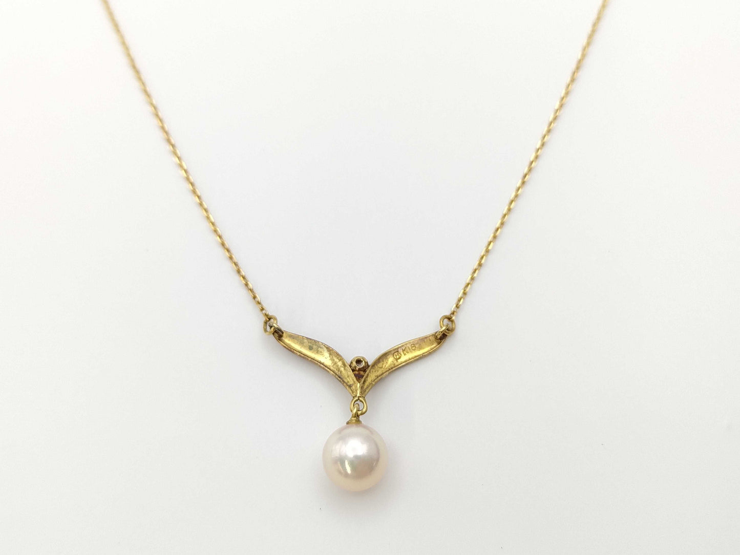 TASAKI Pearl Diameter Approx. 7.0mm Diamond K18 2.6g Necklace