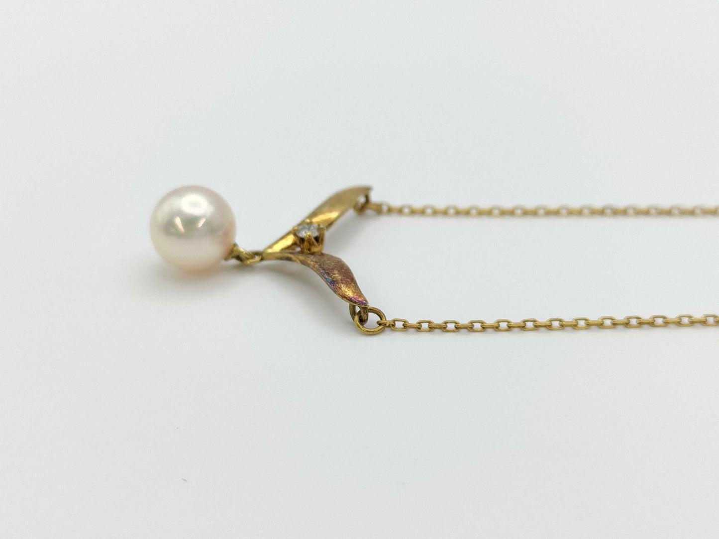 TASAKI Pearl Diameter Approx. 7.0mm Diamond K18 2.6g Necklace