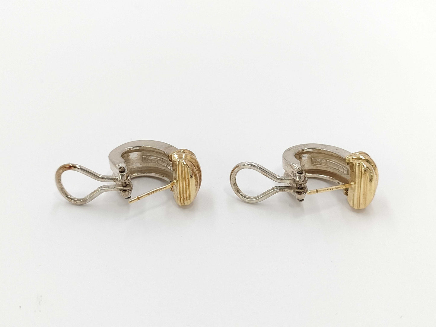 Tiffany & Co. Tiffany Grooved Combination Earrings, SV925 750, 8.1g