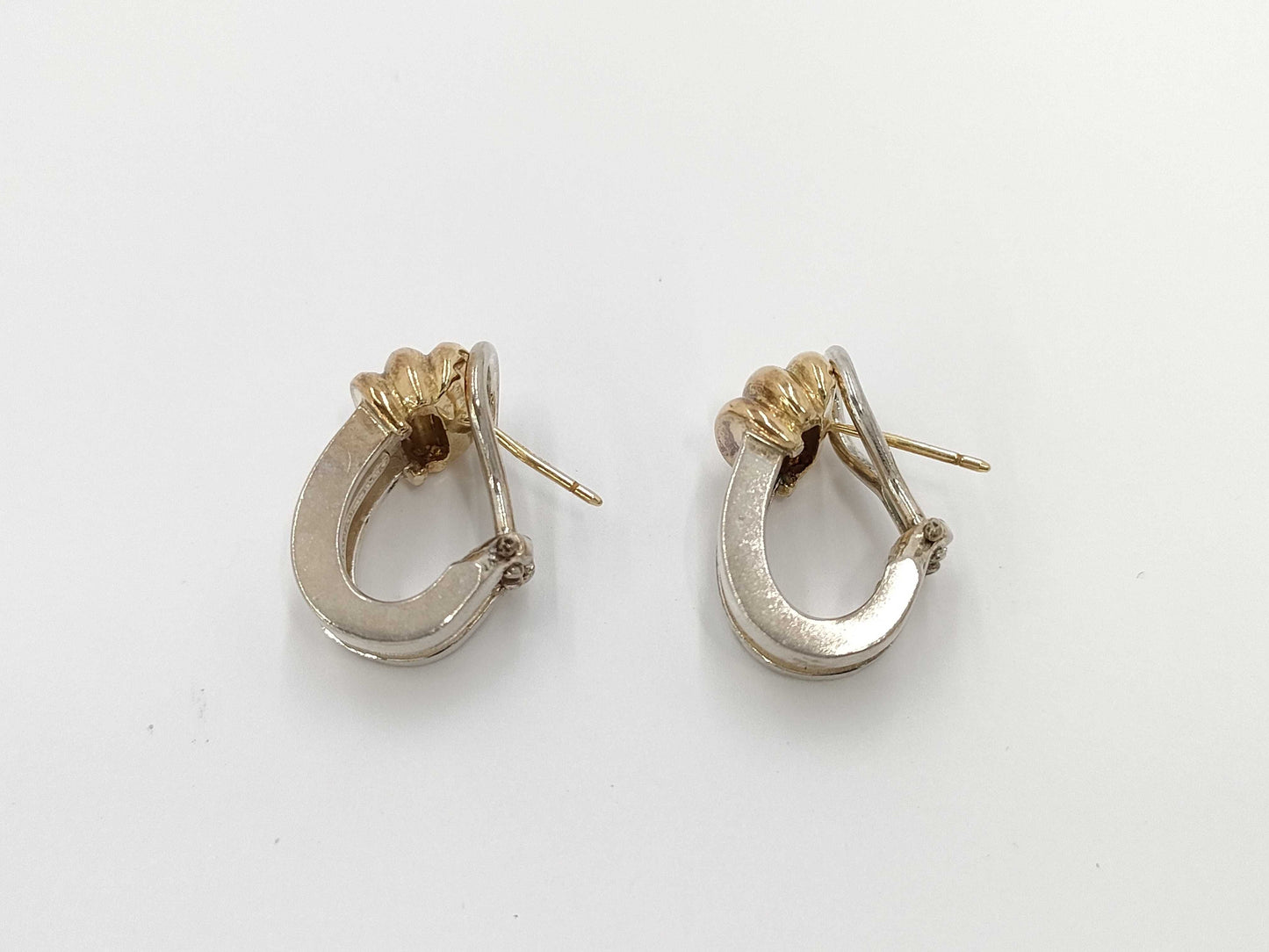 Tiffany & Co. Tiffany Grooved Combination Earrings, SV925 750, 8.1g