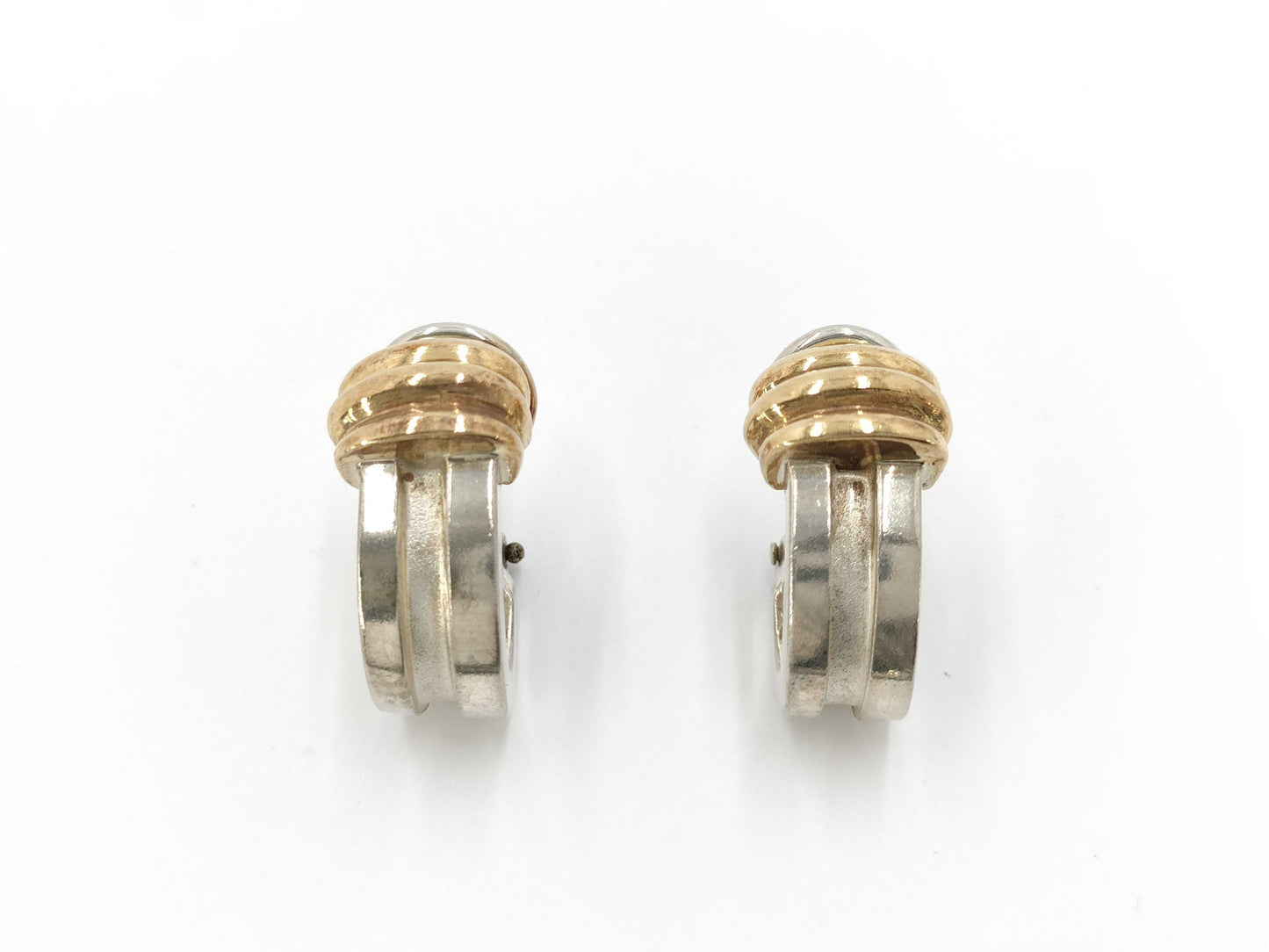 Tiffany & Co. Tiffany Grooved Combination Earrings, SV925 750, 8.1g