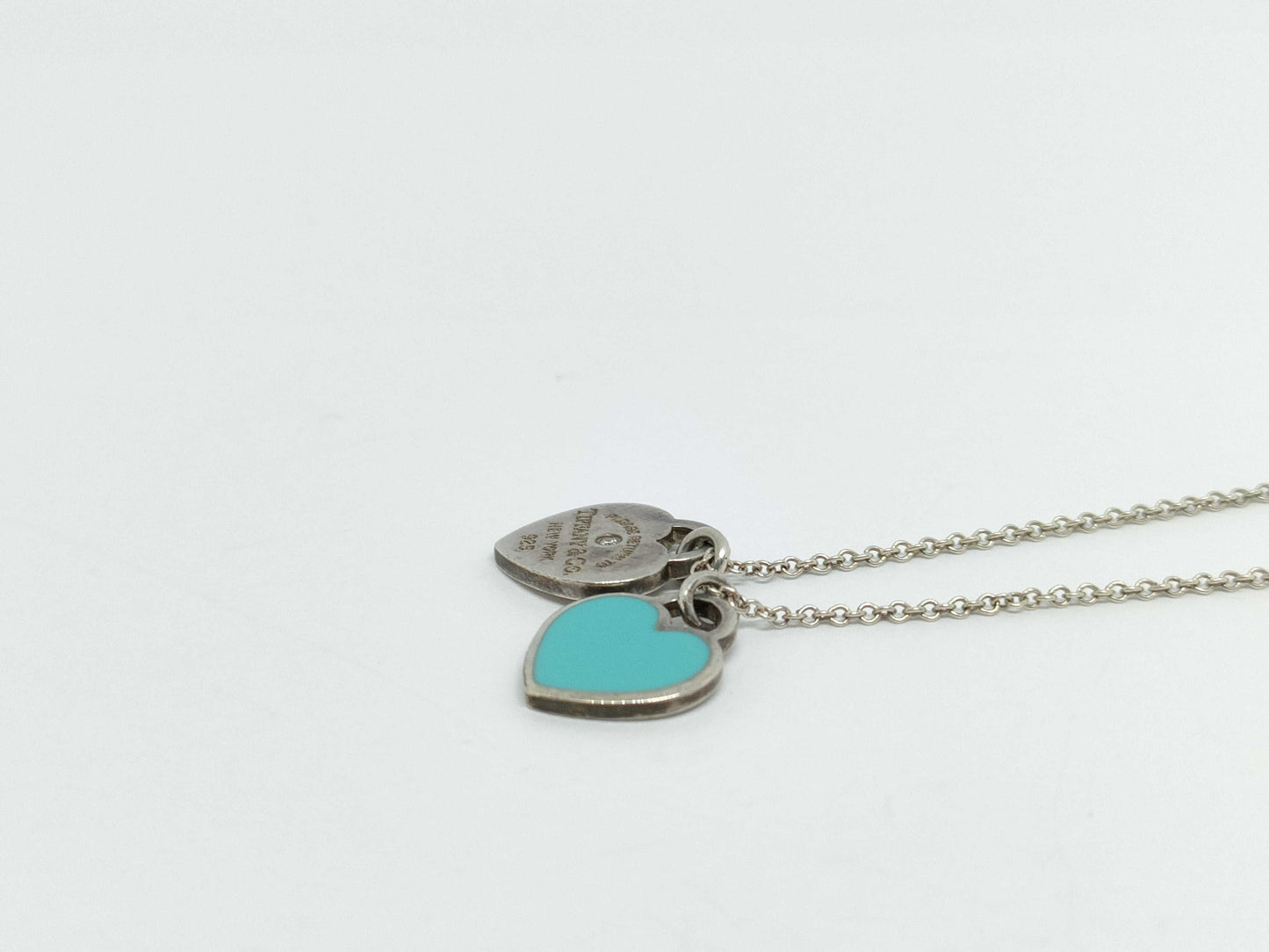 Tiffany & Co. Tiffany & Co. Mini Double Heart Tag Necklace in SV925, 2.8g