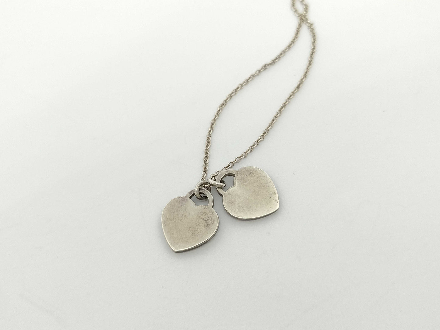 Tiffany & Co. Tiffany & Co. Mini Double Heart Tag Necklace in SV925, 2.8g